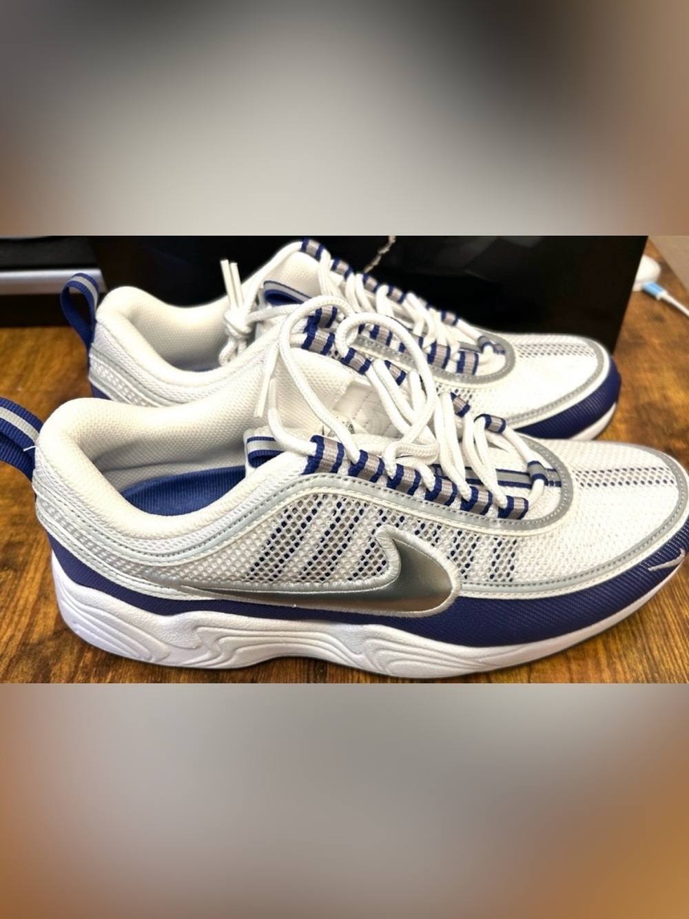 Nike Air Zoom Spiridon SP HF9117-100 white/metallic Shoes Men’s 8.5 Women’s 10 - Picture 7 of 9
